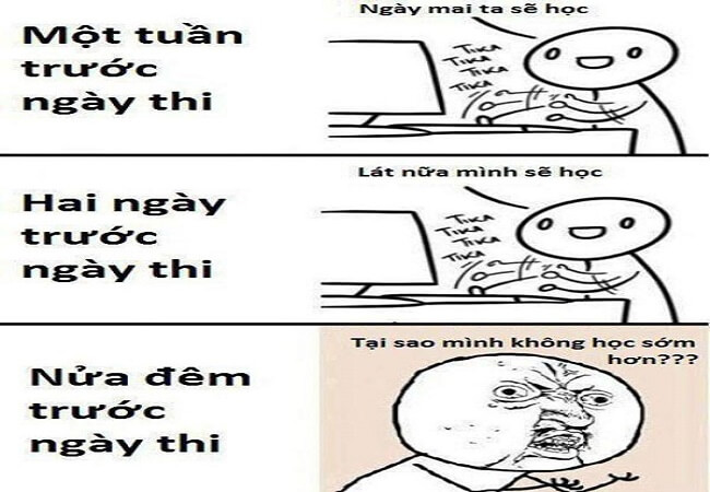 hối hạn truớc ngày thi