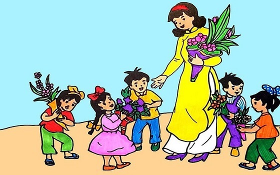 Tặng hoa cho thầy cô ngày 20-11