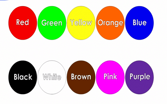 Chủ đề từ vựng tiếng Anh lớp 1 về màu sắc